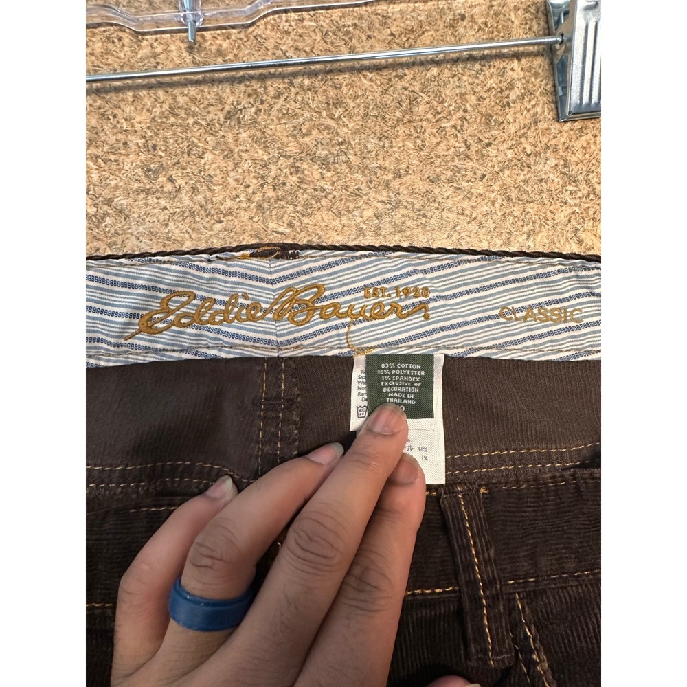 Eddie Bauer Classic Cut Corduroy Pants Womens 10 Brown Y2K Straight Leg Trousers - Picture 10 of 15